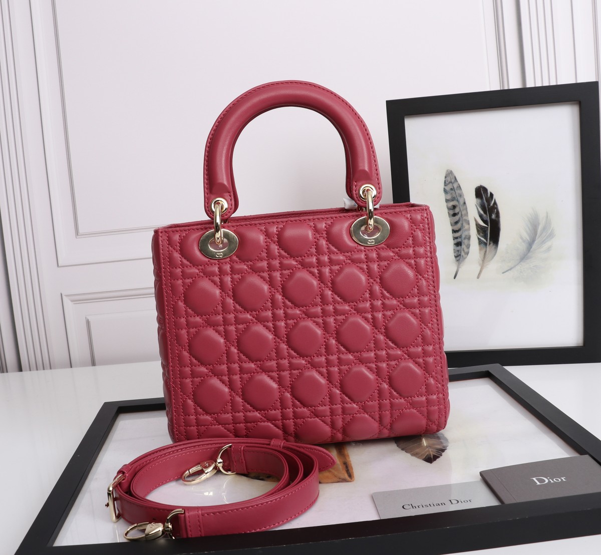 Medium Lady Dior Bag Red Cannage Lambskin